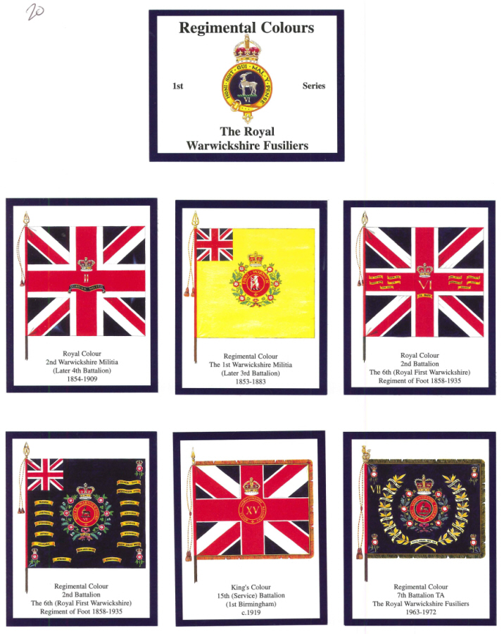 The Royal Warwickshire Fusiliers - 'Regimental Colours' Trade Card Set by David Hunter